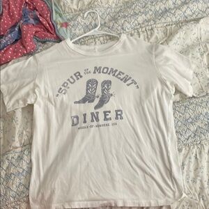 American Eagle Outfitters White Graphic Tee